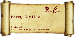 Mezey Cirilla névjegykártya